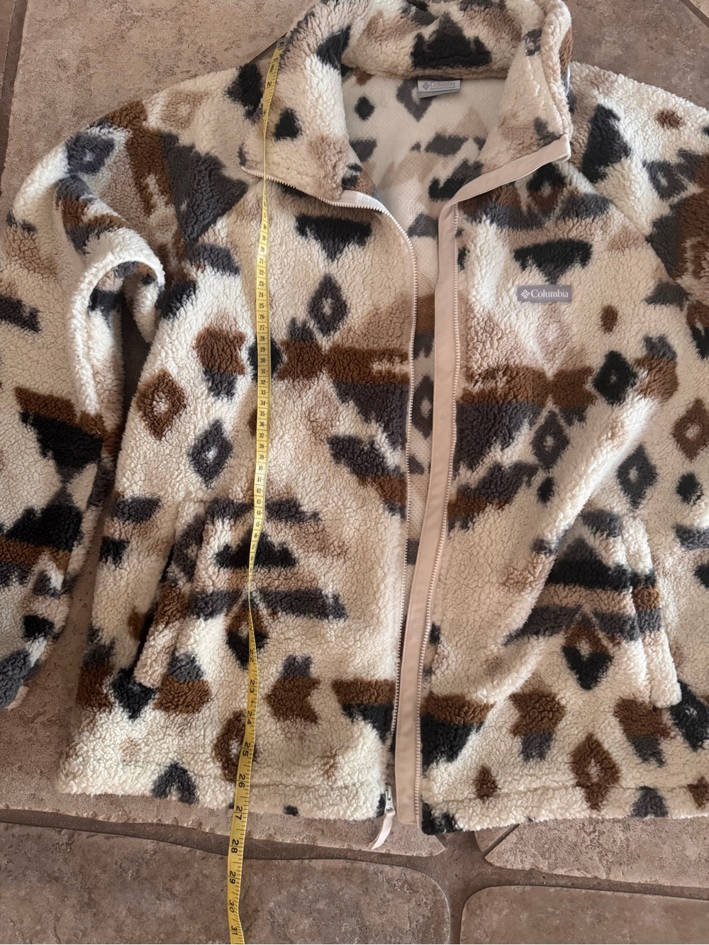NWOT - Columbia Sherpa Fleece Jacket Aztec Southwest Print XL Like New - Picture 2 of 7